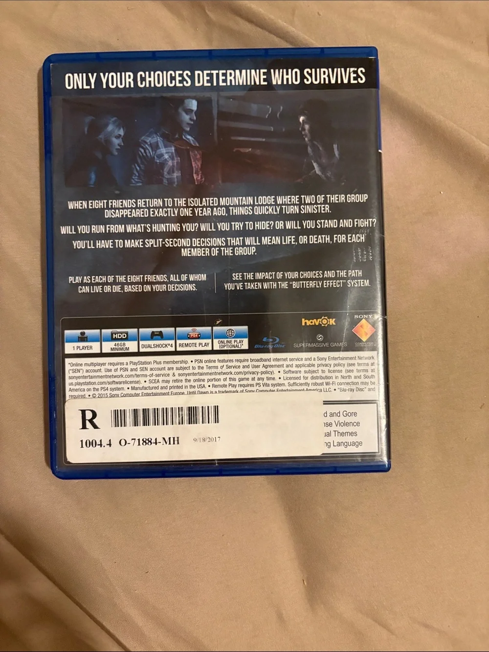 Sony PS4 Until Dawn (Blue) - PlayStation 4 Horror Thriller